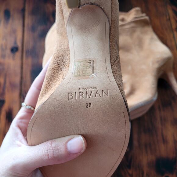 Alexandre Birman Olivia Slouch Booties Tan Suede Sz 37.5 - Picture 3 of 8